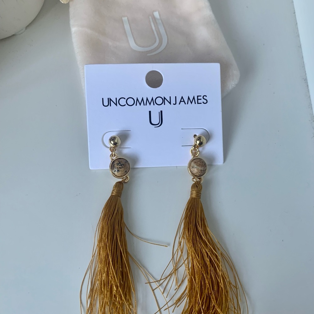 Uncommon James Stone Tassel Earrings NWT